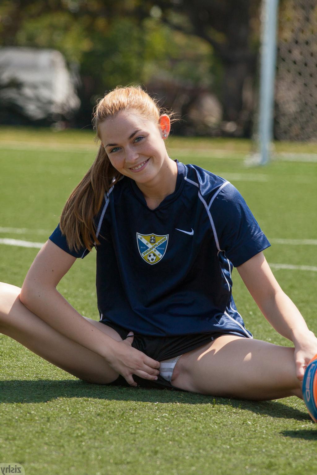 12P Sporty futbol girl teasing