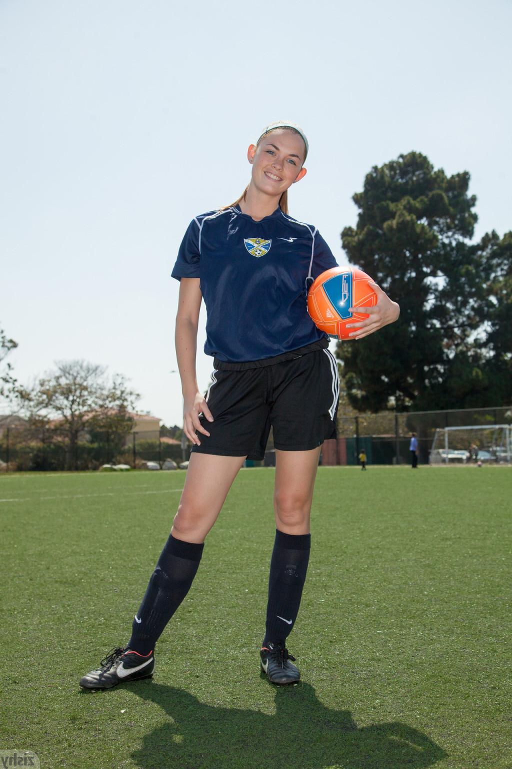 12P Sporty futbol girl teasing