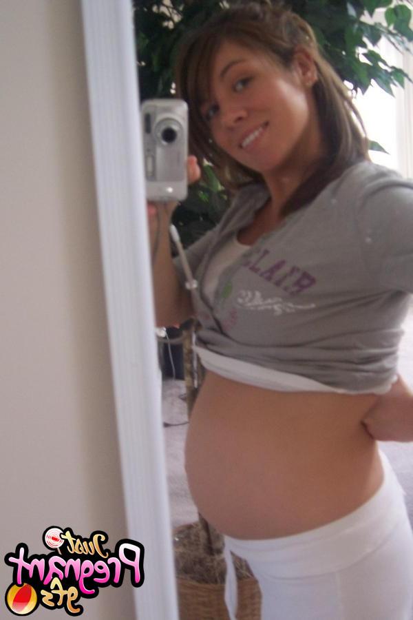 15P Pregnant teens show their big bellies