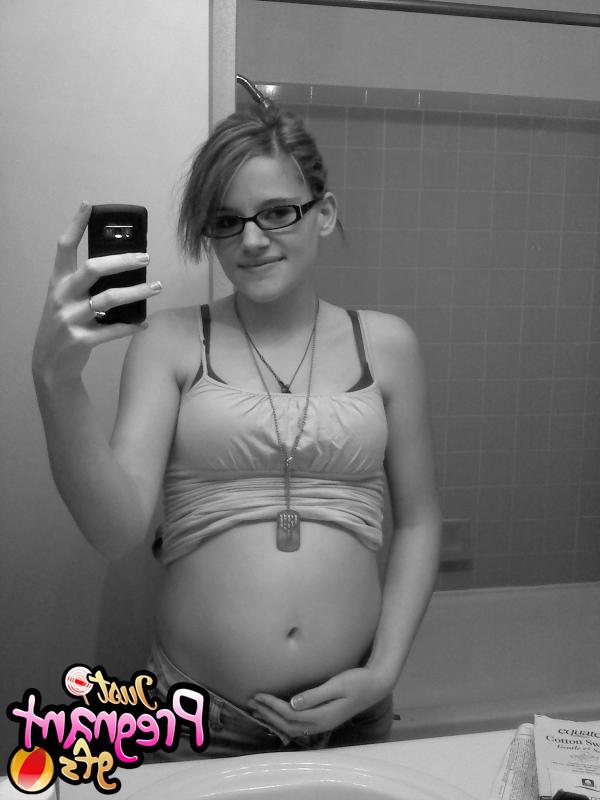15P Pregnant teens show their big bellies