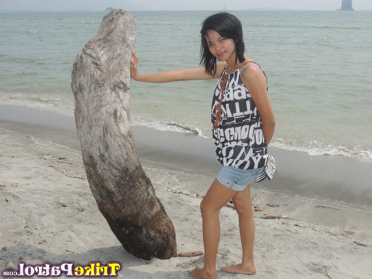 12P Petite teen Asian spinner rides white penis on camera