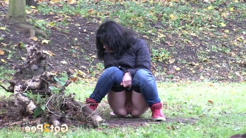 15P Cute teen is shy but pees while outside