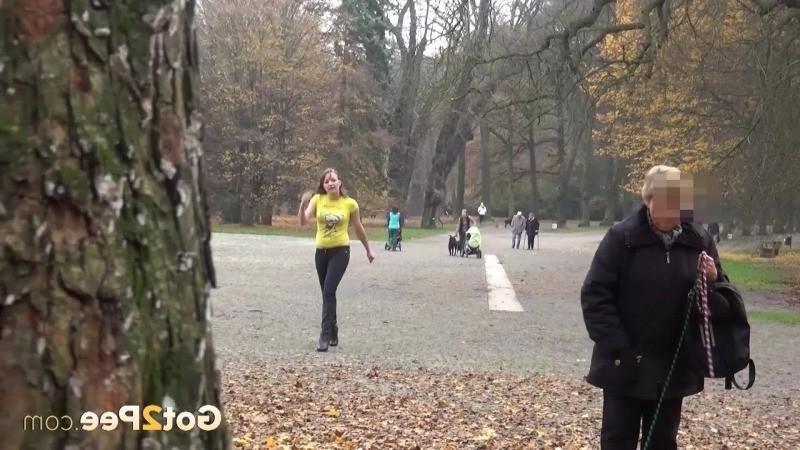 15P Pretty teen pisses in the middle of a public park