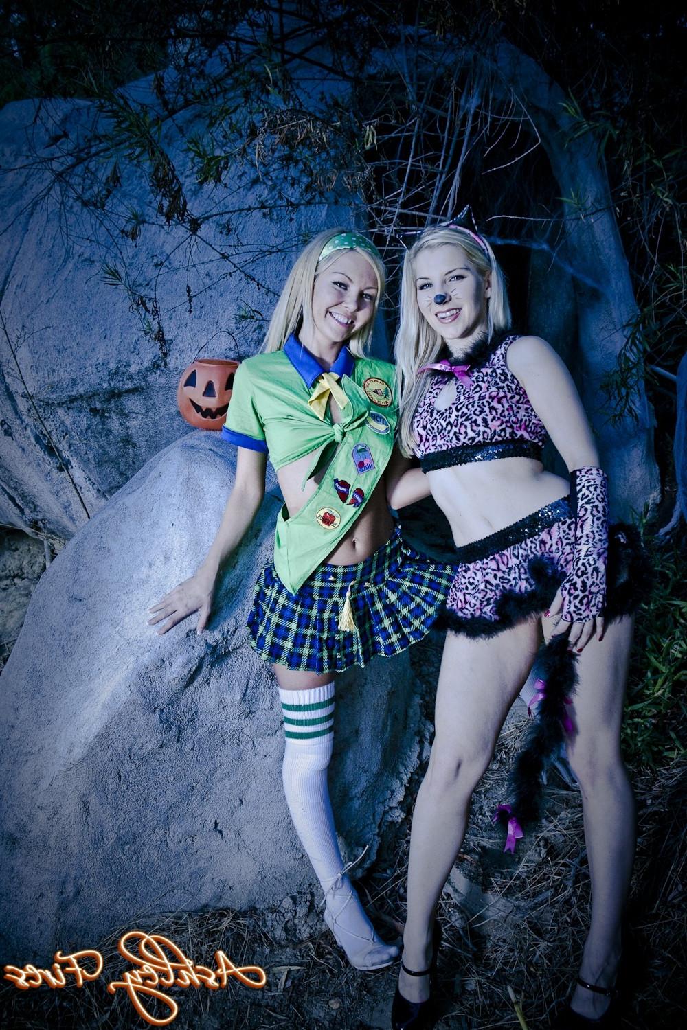 18P Ashley Fires and Aaliyah Love have Halloween treat