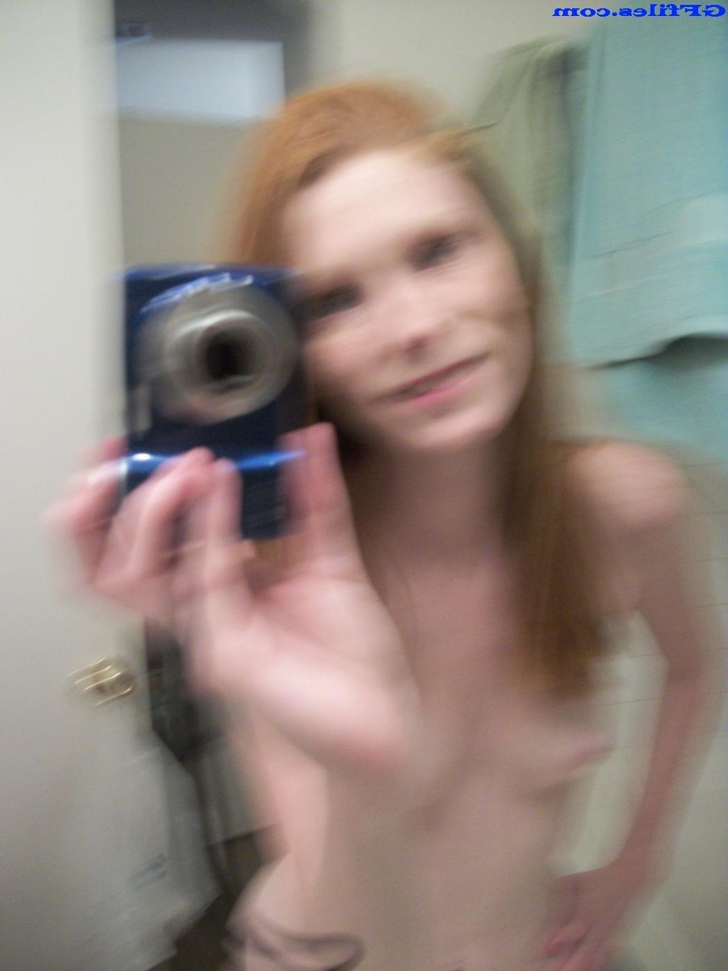 16P Amateur homemade redhead teen mirror selfshots