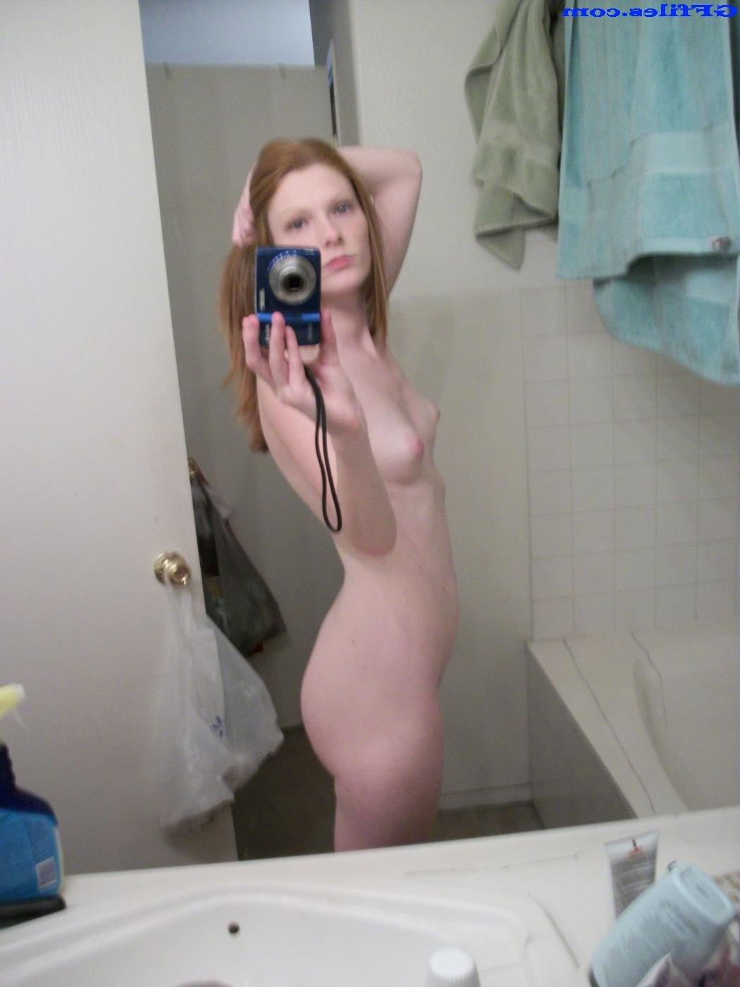 16P Amateur homemade redhead teen mirror selfshots