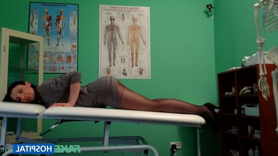 12P Brunette turns a massage tool into a sex toy