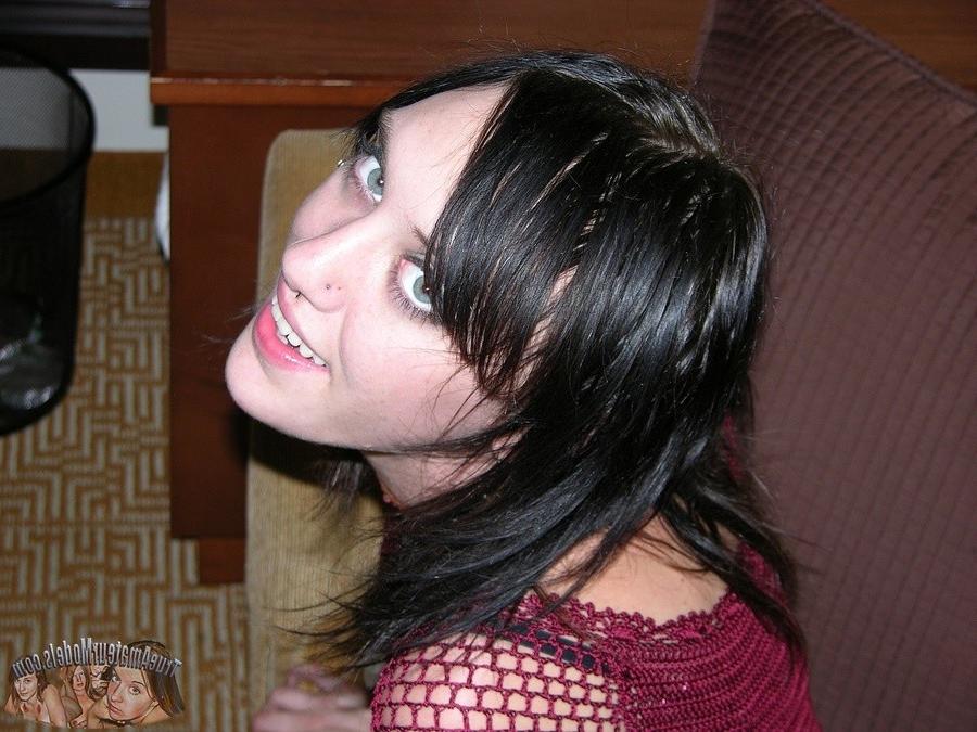 11P Gothic teen gives handjob and squeezes the cum out