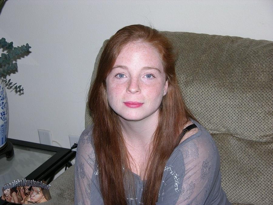 14P Amateur redhead teen with freckles and hairy pussy