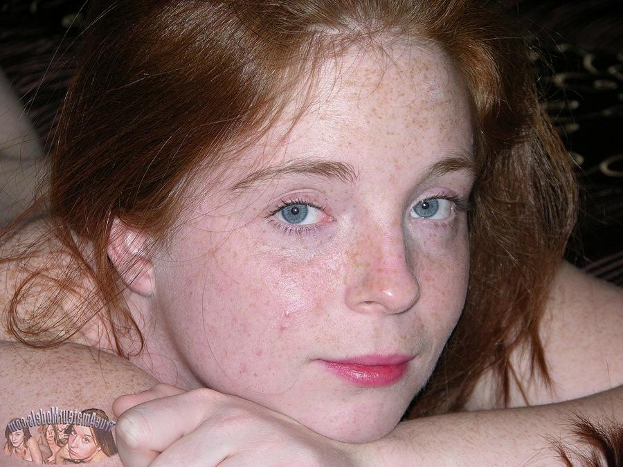 14P Amateur redhead teen with freckles and hairy pussy