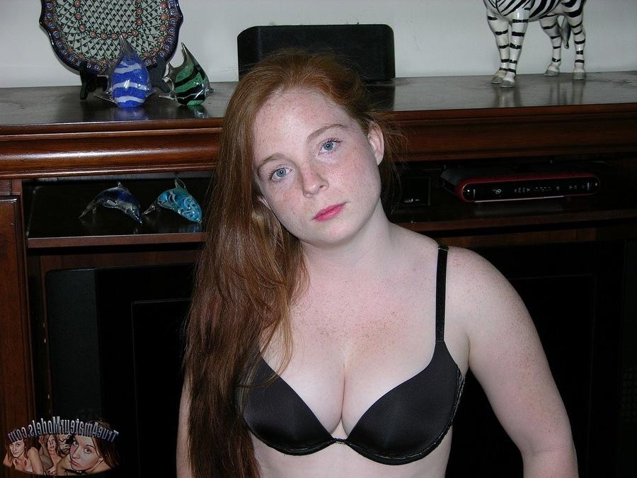 14P Amateur redhead teen with freckles and hairy pussy