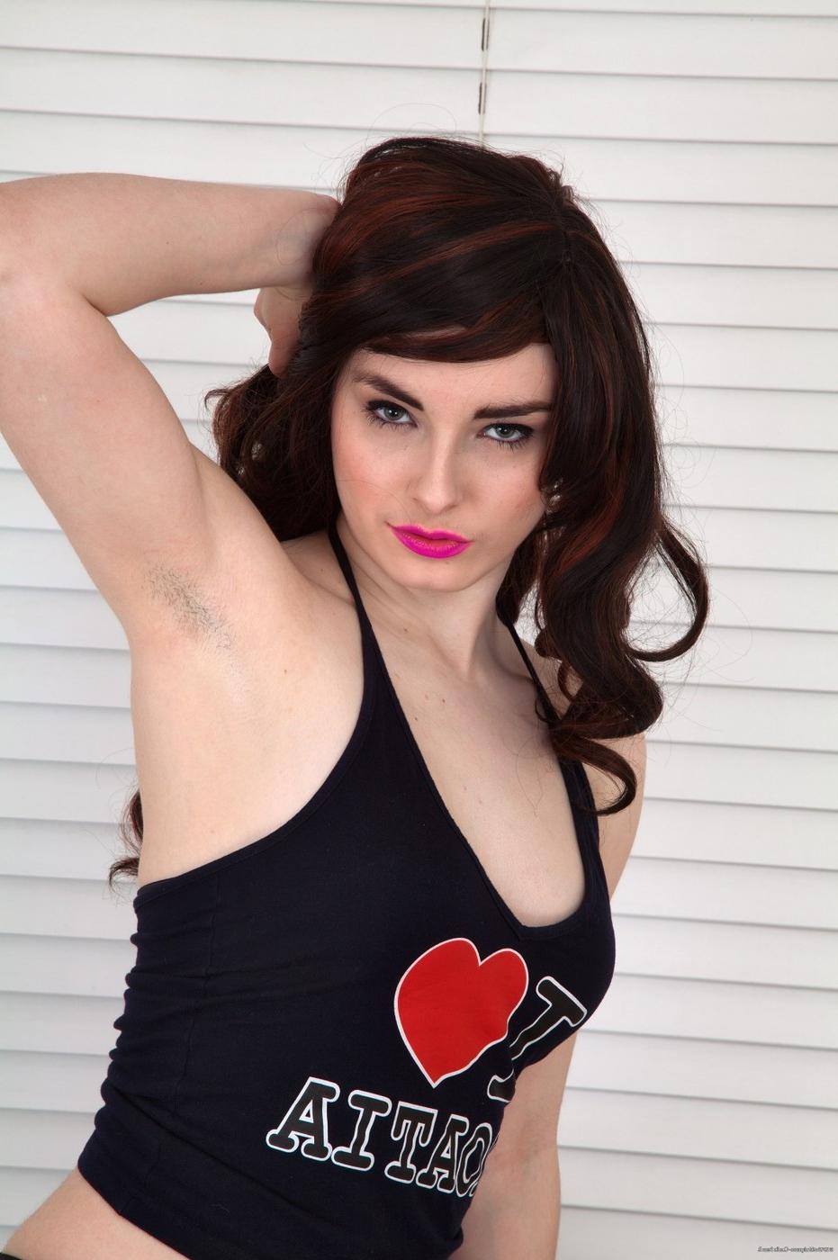 15P Pale hairy amateur Melody Wilde spreading furry pussy