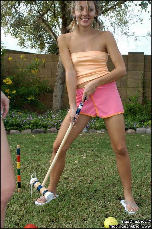16P Jordan Capri plays a naughty croquet game!