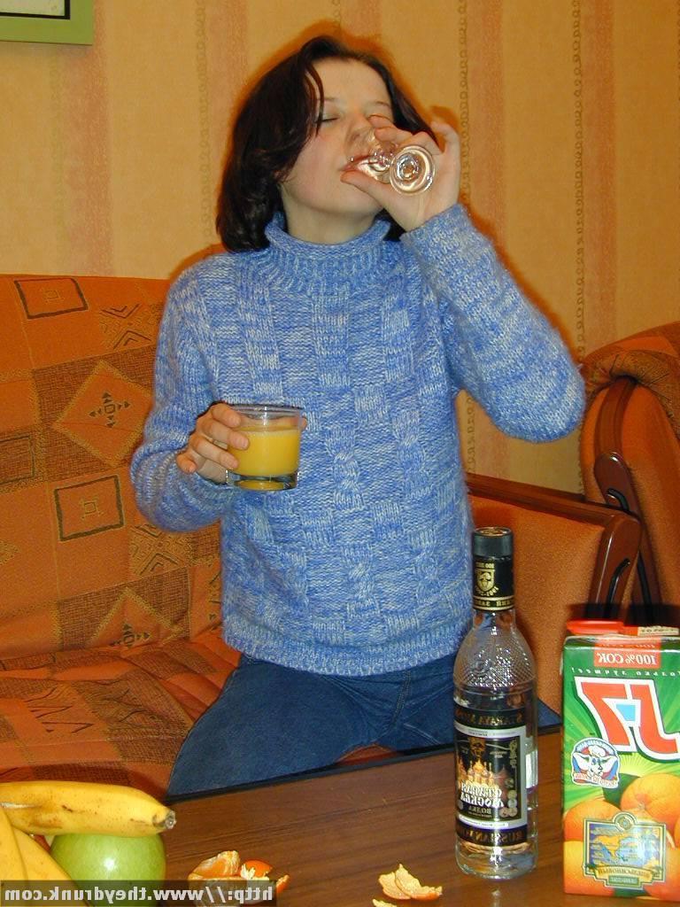 16P Young Russian teen gets drunk and caresses her tight slit