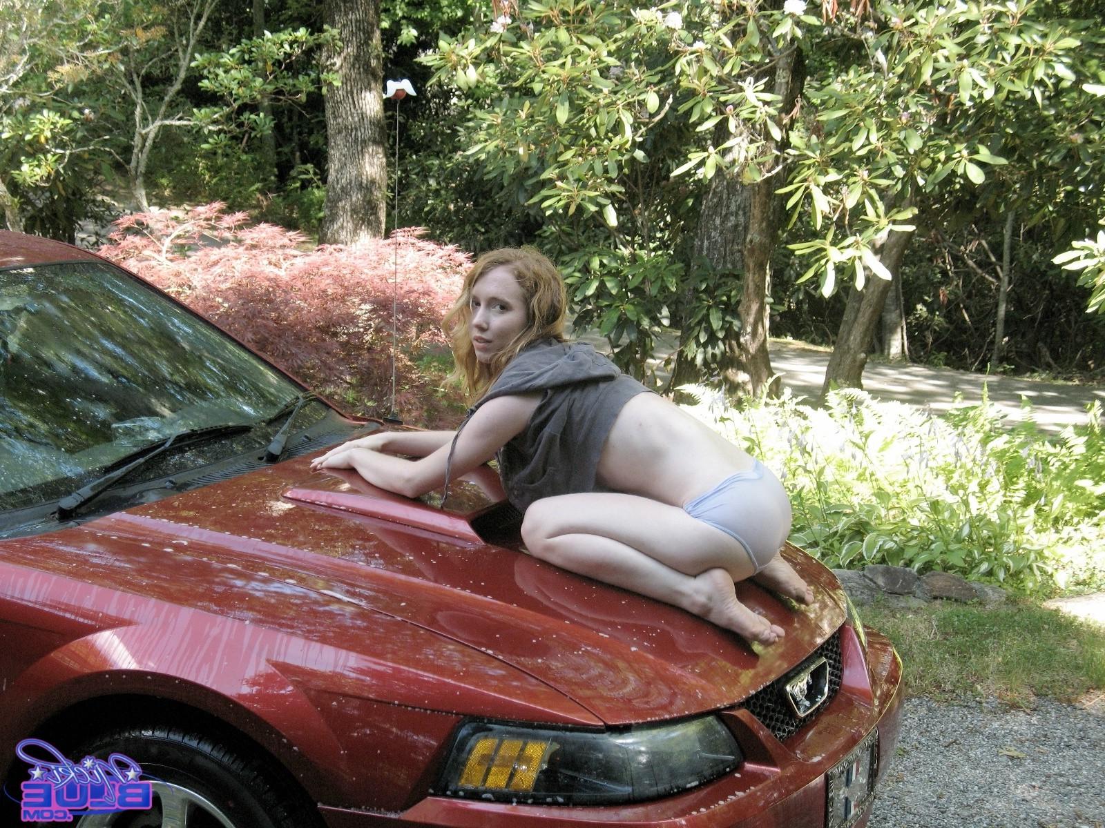 15P I am washing my Old Car. It is a 04 Red Mustang