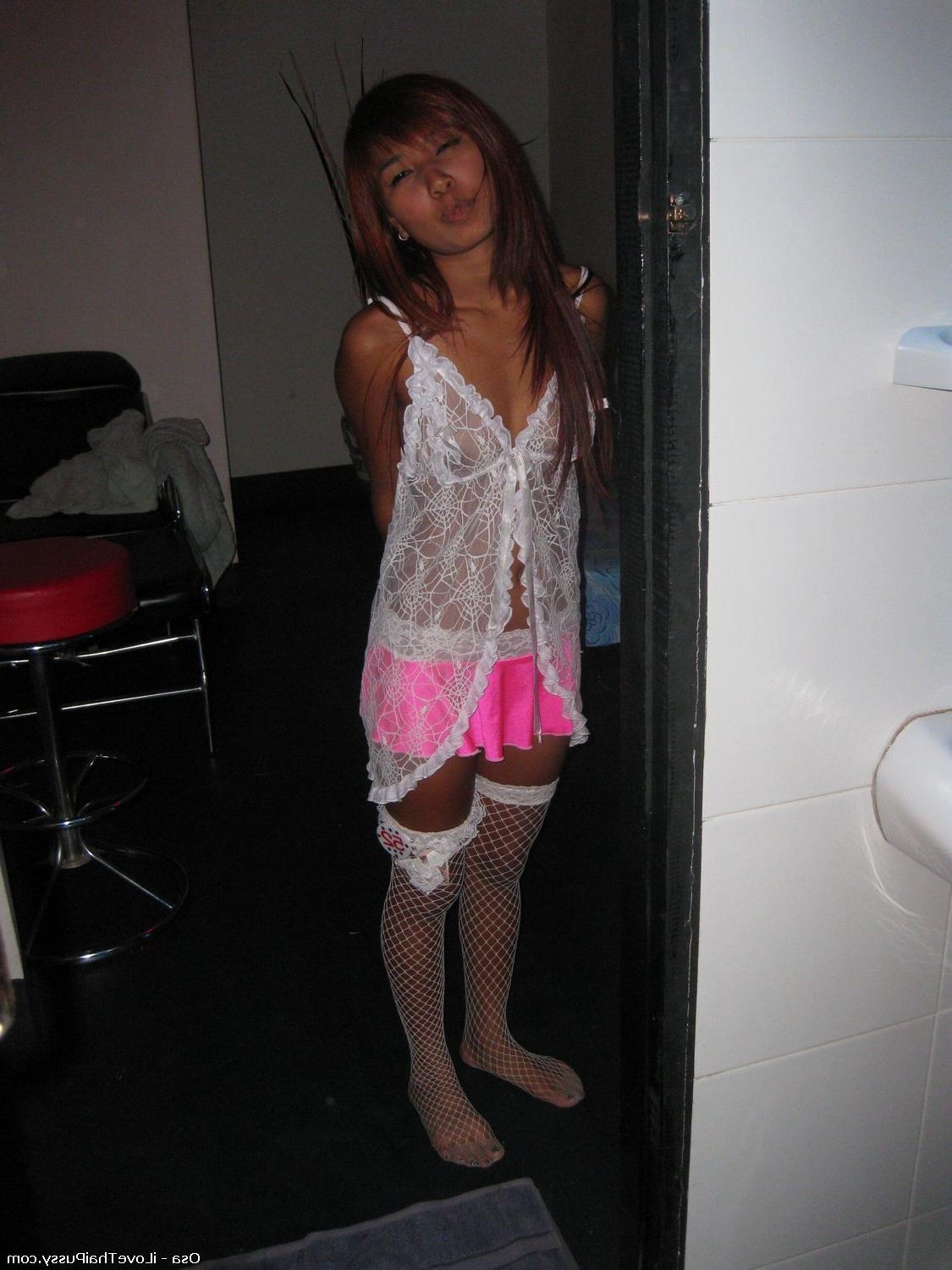 25P Hot Thai Teen street hooker flashing her tender asian pussy
