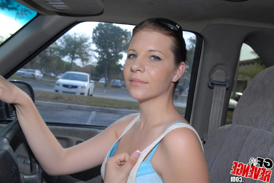 15P Amateur teen GF handjob and blowjob in car for sex and cumshot