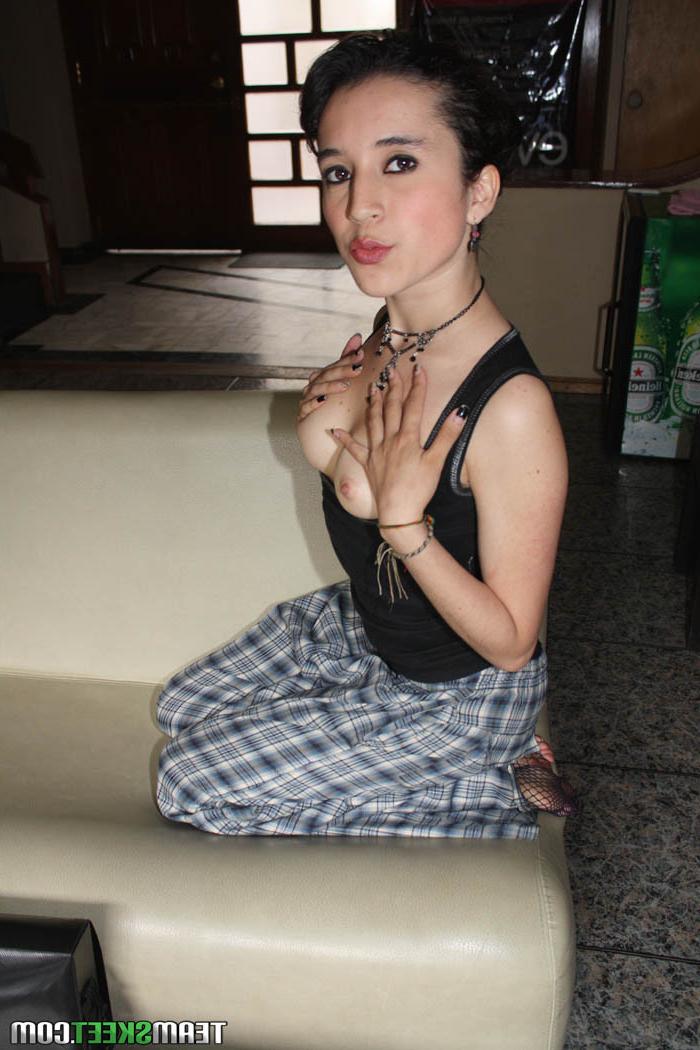 12P Cute petite Latina gets bent over and fucked and facialized