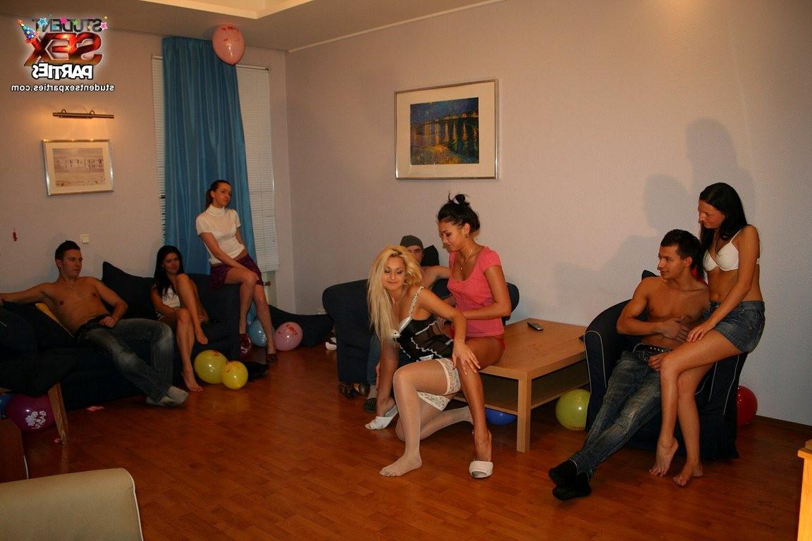 8P Gang bang and blonde's cum stained belly