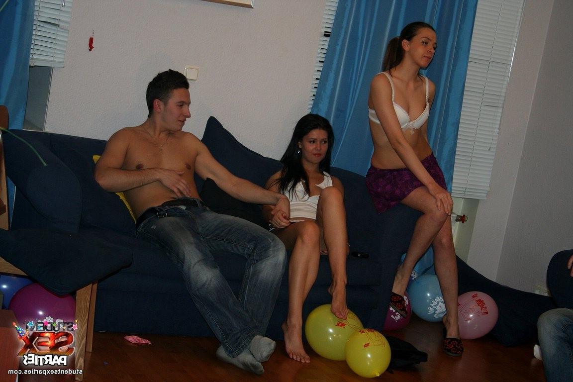 8P Gang bang and blonde's cum stained belly