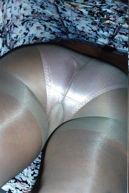 25P Satin Panties Under Pantyhose