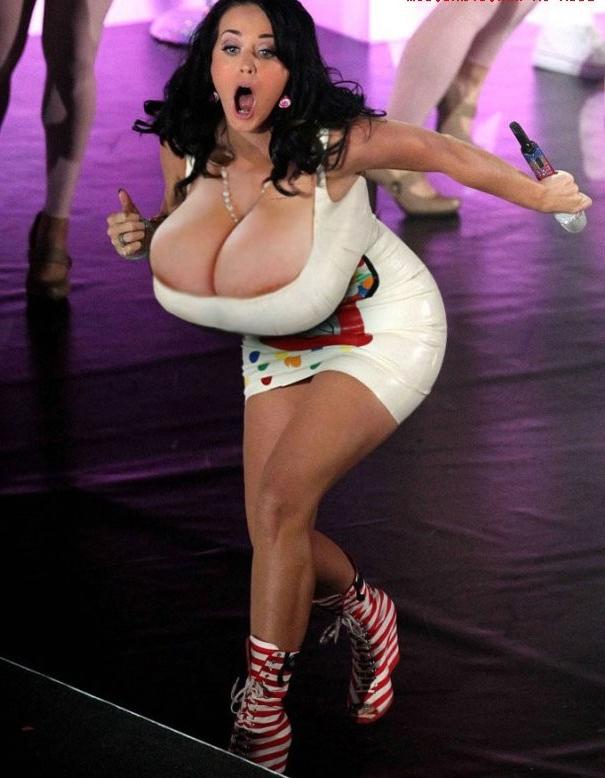 15P Celebrity Katy Perry riding cock by her asshole