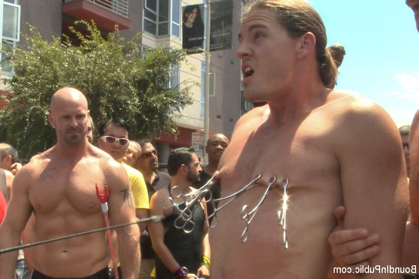 15P Publicly humiliated asshole zapped and covered in strangers cum