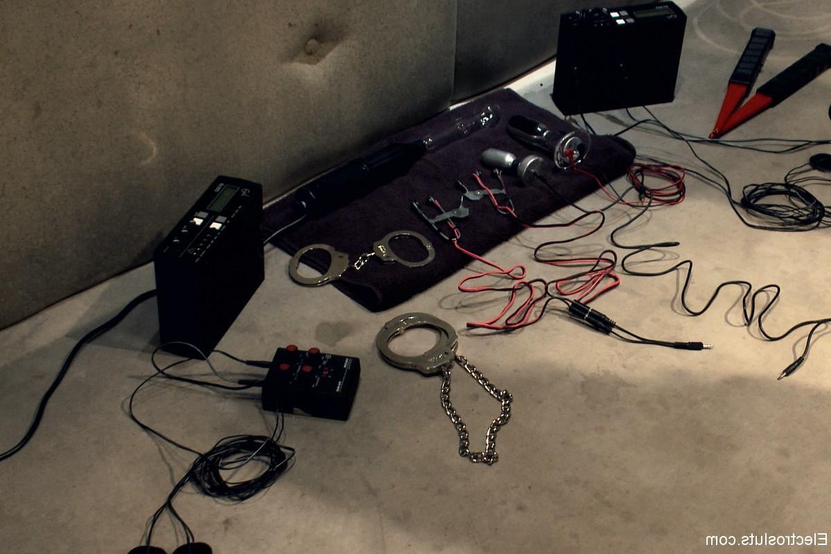 24P Babe is dominated and tortured with electricity by lesbian domme
