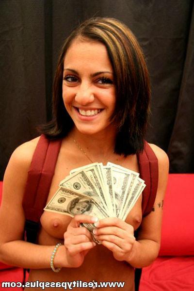 16P Young slender brunette rides a massive reality dick for cash