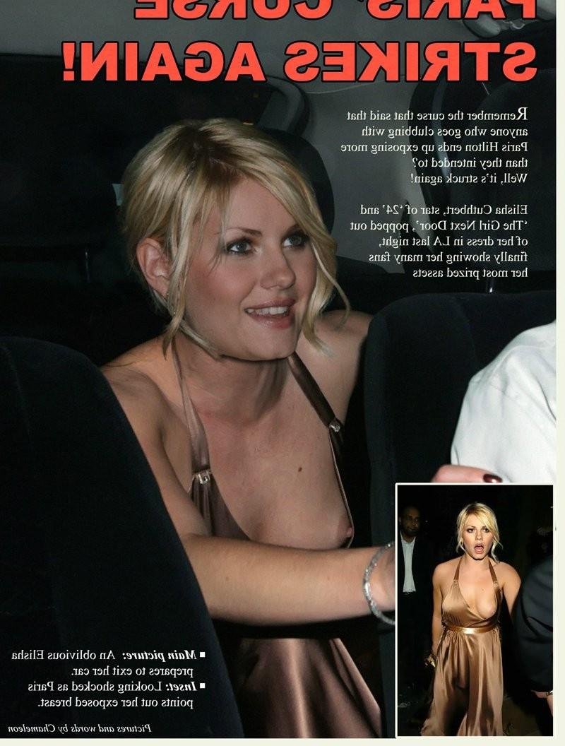 15P Elisha Cuthbert bent over with a hot blonde chick licking her butt cheek