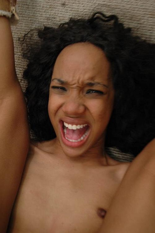 17P Shy ebony lady gets her tight asshole doublefucked