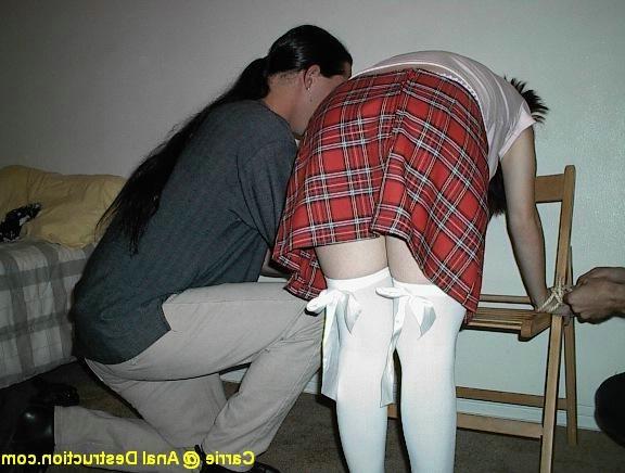 16P Tiny brunette schoolgirl gets asshole fucked hard