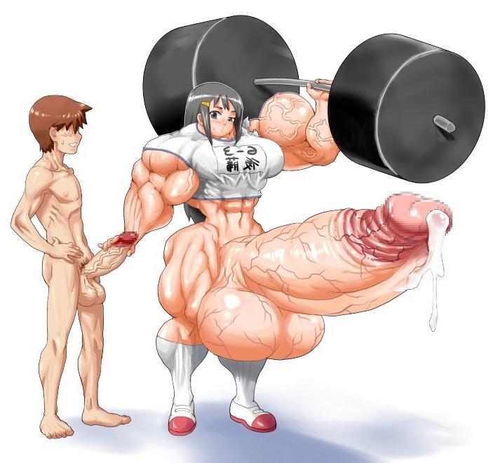 14P Futanari comparing cock sizes