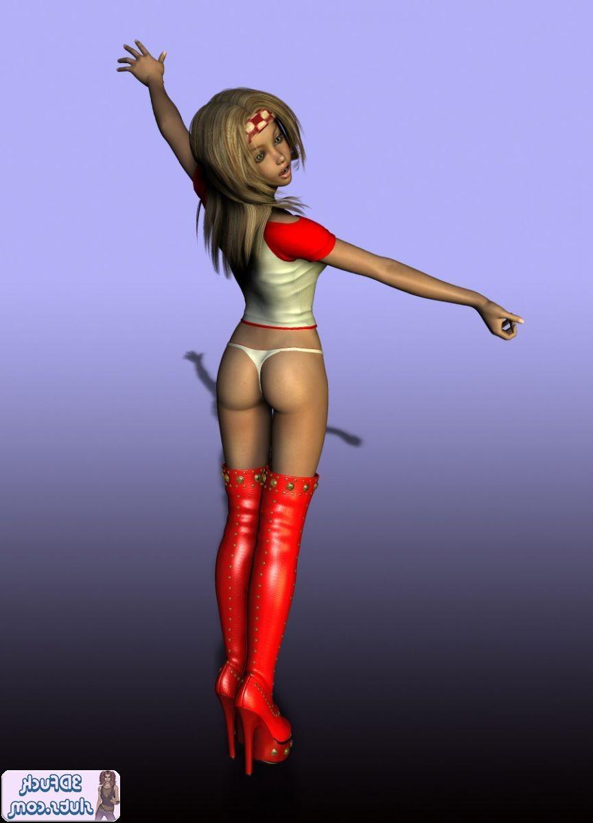 16P 3D toon in panties and boots
