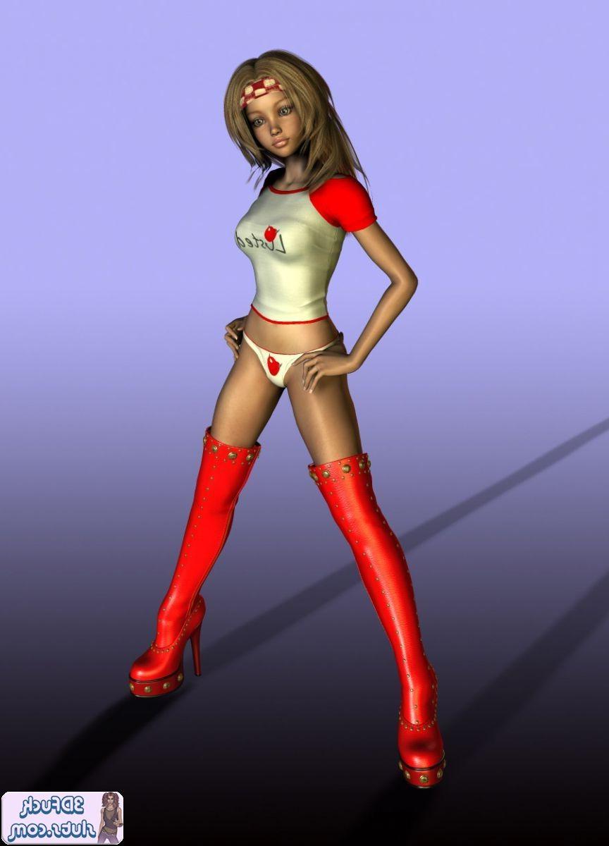 16P 3D toon in panties and boots