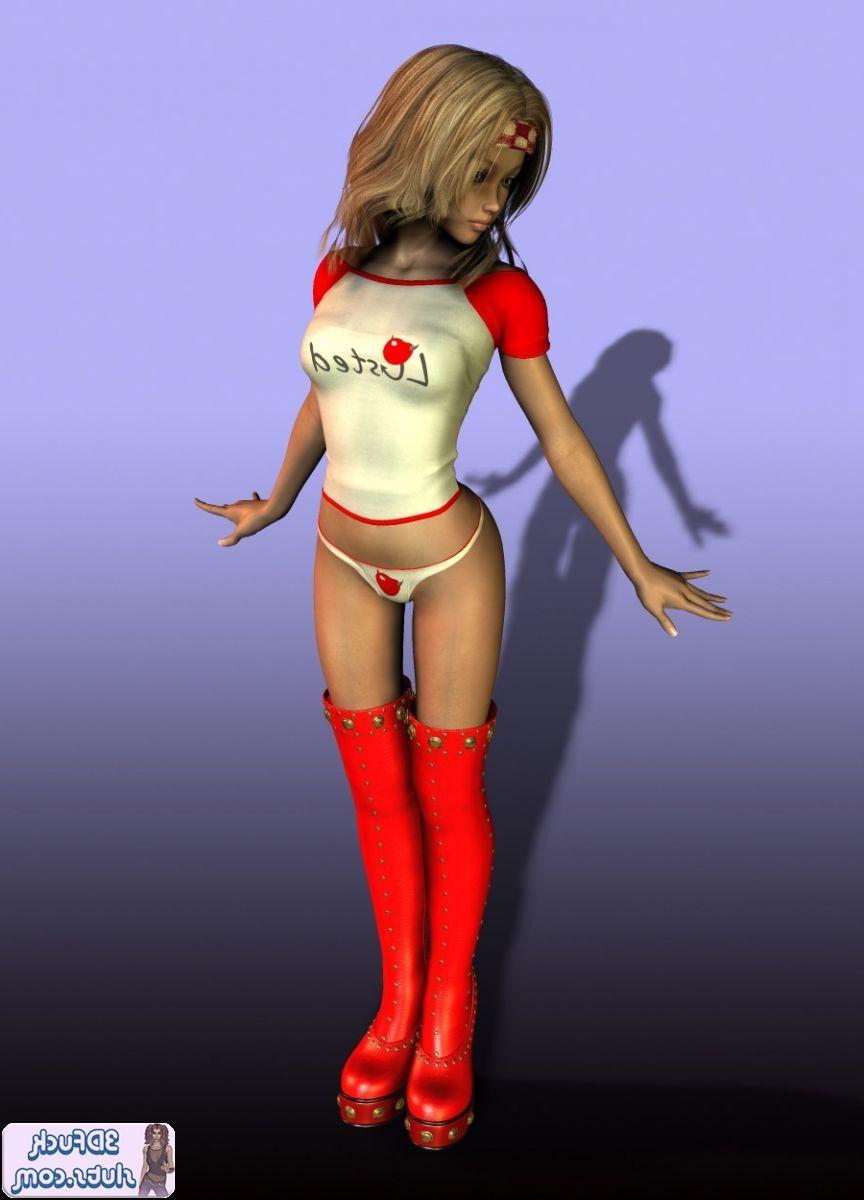 16P 3D toon in panties and boots
