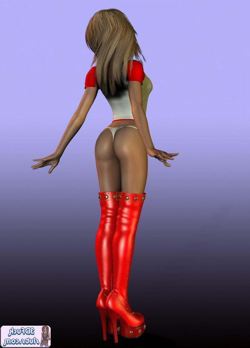 16P 3D toon in panties and boots