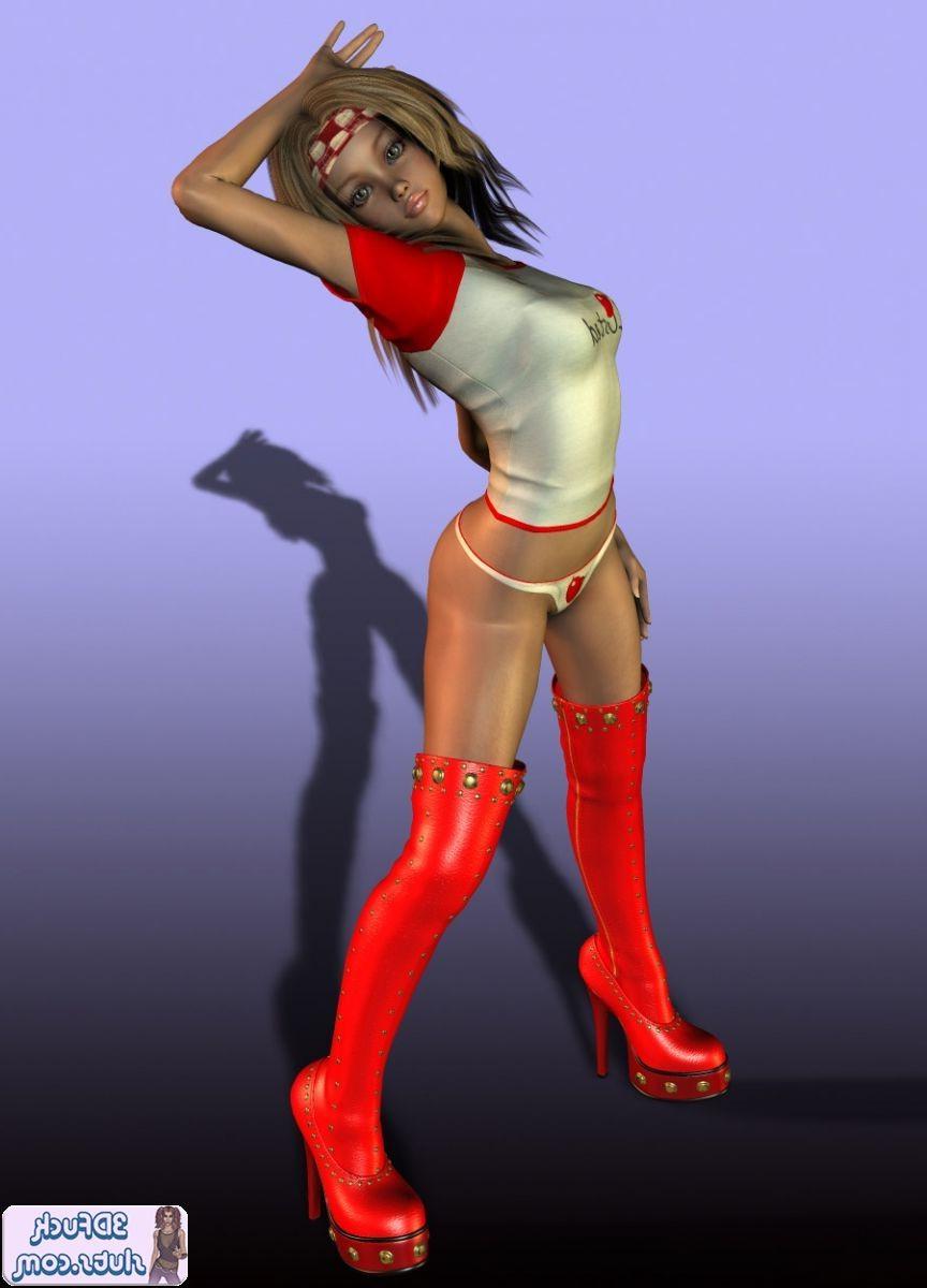 16P 3D toon in panties and boots