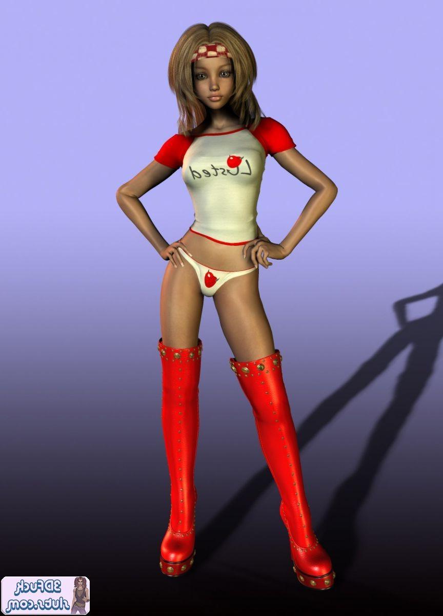 16P 3D toon in panties and boots