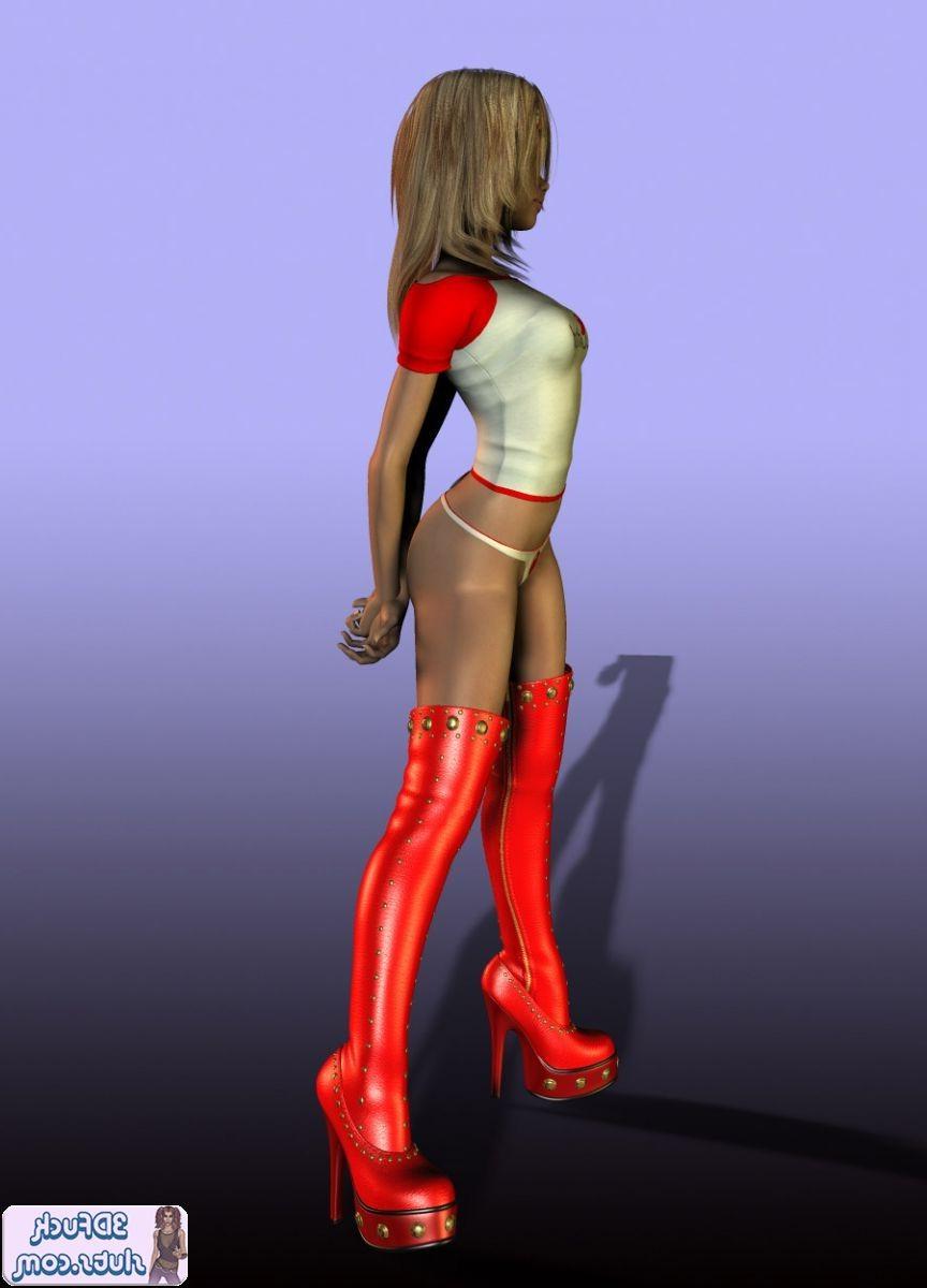 16P 3D toon in panties and boots