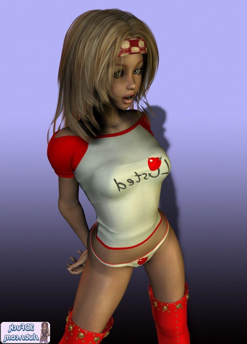16P 3D toon in panties and boots