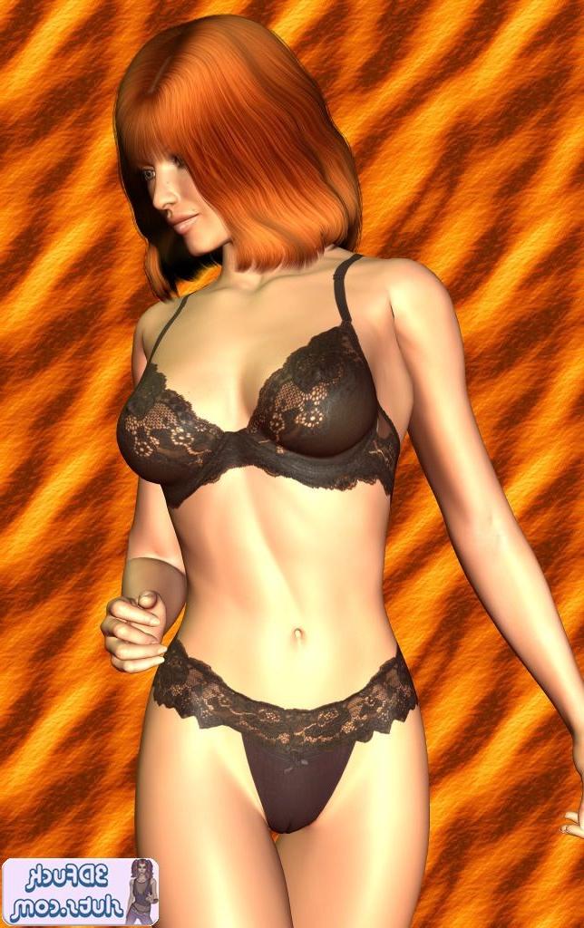 16P Toon girl in black lace panties