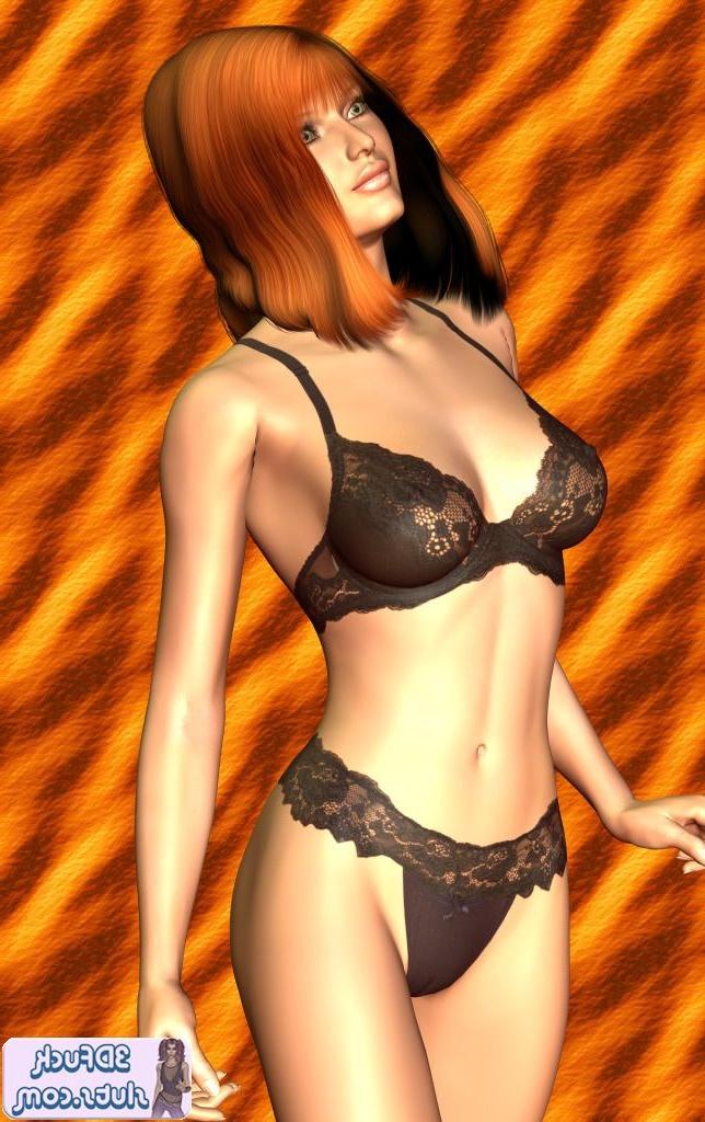 16P Toon girl in black lace panties
