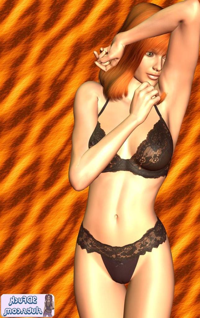 16P Toon girl in black lace panties