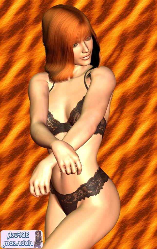 16P Toon girl in black lace panties