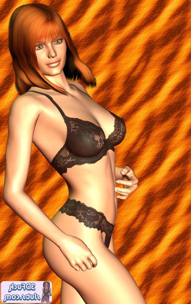 16P Toon girl in black lace panties