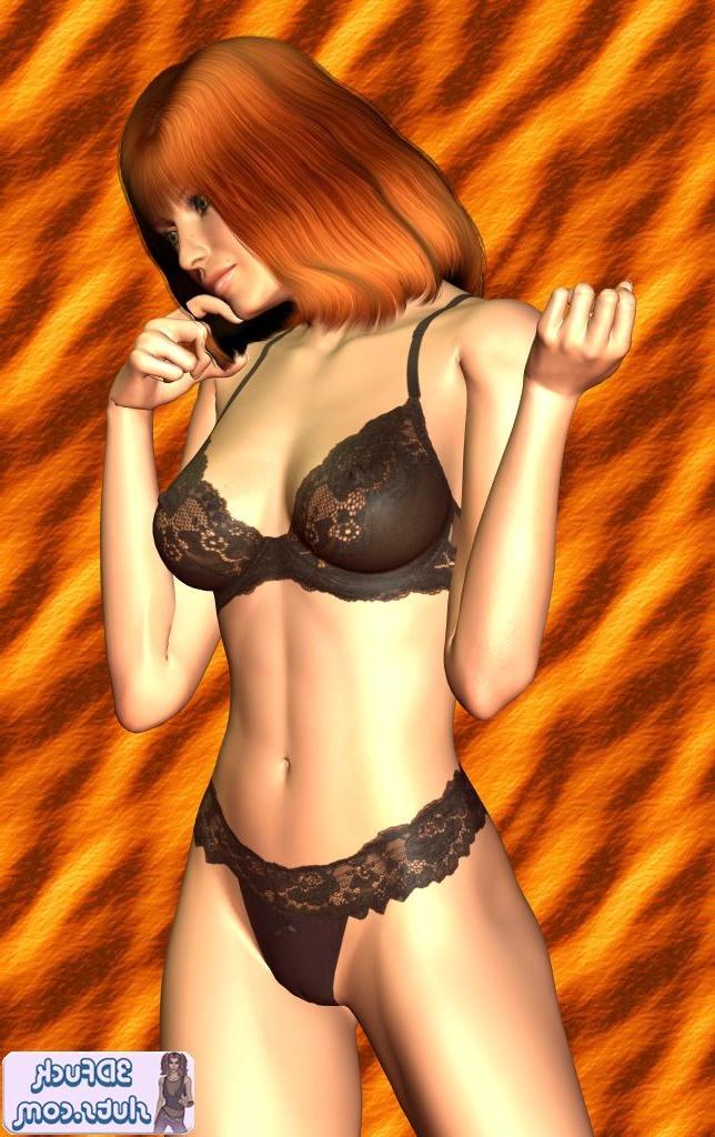 16P Toon girl in black lace panties