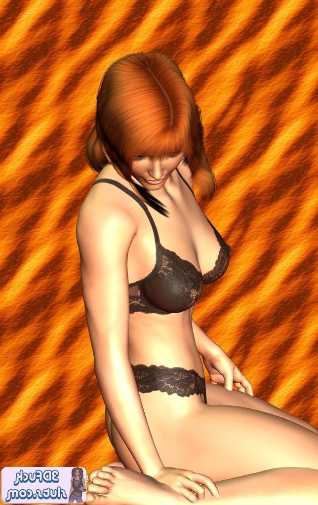16P Toon girl in black lace panties