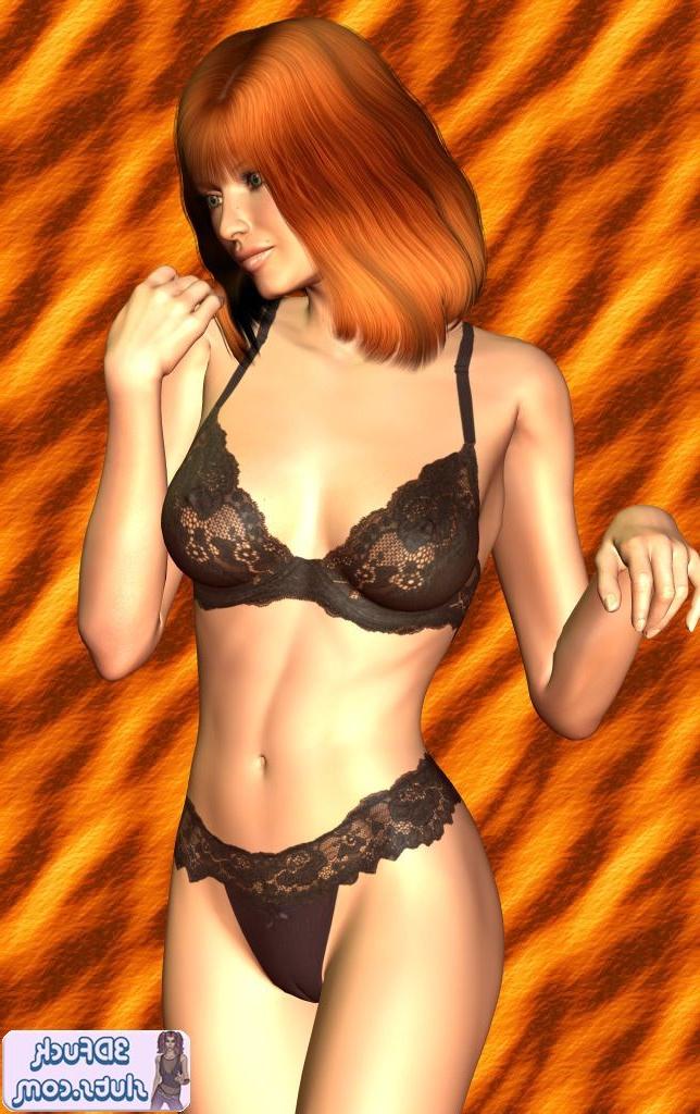 16P Toon girl in black lace panties
