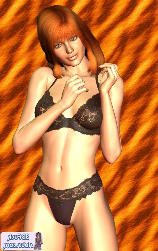 16P Toon girl in black lace panties